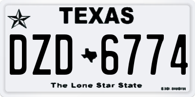 TX license plate DZD6774