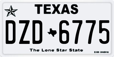 TX license plate DZD6775