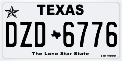TX license plate DZD6776