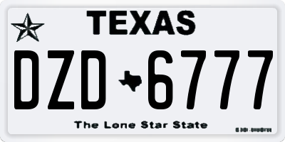 TX license plate DZD6777