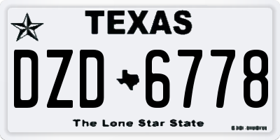 TX license plate DZD6778