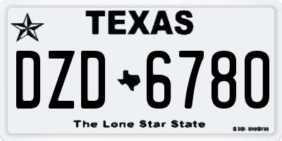 TX license plate DZD6780