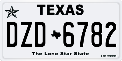 TX license plate DZD6782