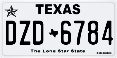 TX license plate DZD6784