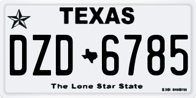 TX license plate DZD6785