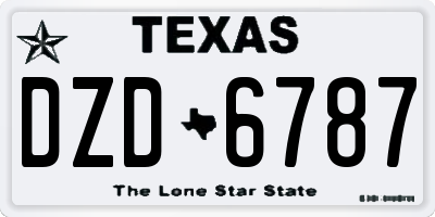 TX license plate DZD6787