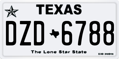 TX license plate DZD6788