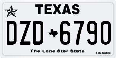 TX license plate DZD6790