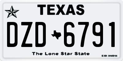 TX license plate DZD6791
