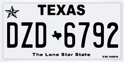 TX license plate DZD6792