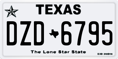 TX license plate DZD6795