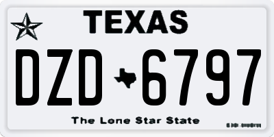 TX license plate DZD6797
