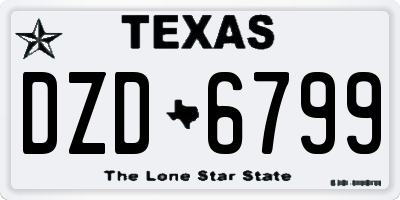 TX license plate DZD6799