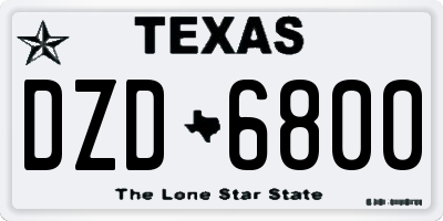 TX license plate DZD6800