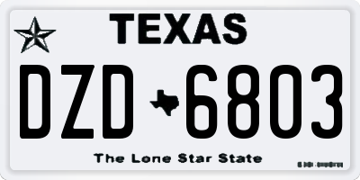 TX license plate DZD6803