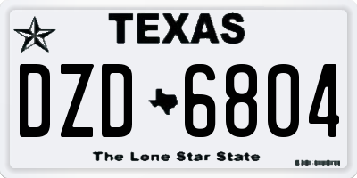 TX license plate DZD6804