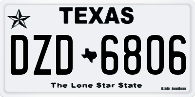 TX license plate DZD6806