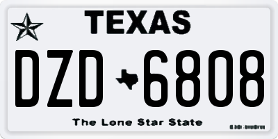TX license plate DZD6808