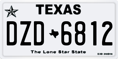 TX license plate DZD6812