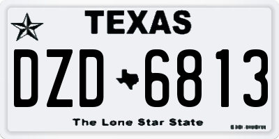 TX license plate DZD6813