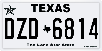 TX license plate DZD6814