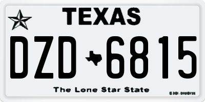 TX license plate DZD6815
