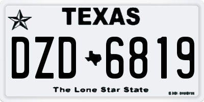 TX license plate DZD6819