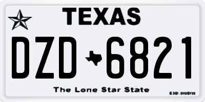 TX license plate DZD6821