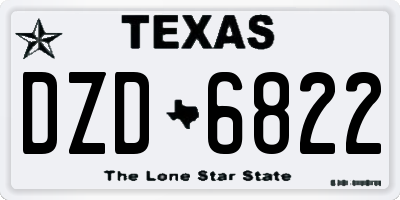 TX license plate DZD6822