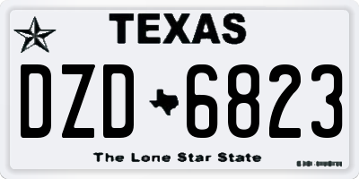 TX license plate DZD6823