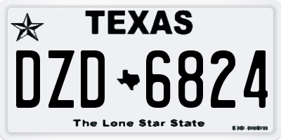 TX license plate DZD6824