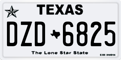 TX license plate DZD6825