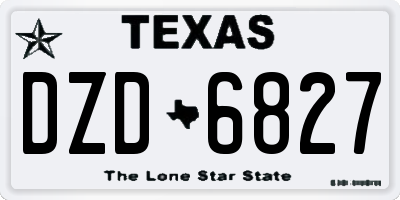 TX license plate DZD6827