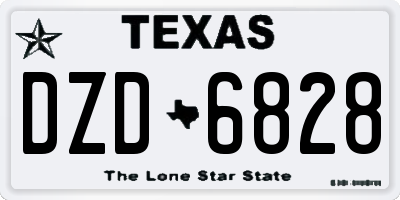 TX license plate DZD6828