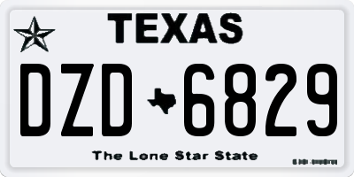 TX license plate DZD6829