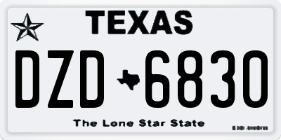 TX license plate DZD6830