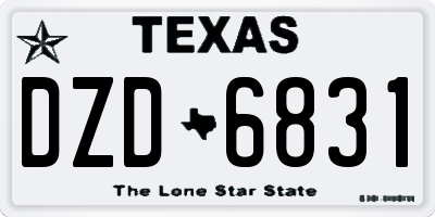 TX license plate DZD6831