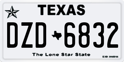 TX license plate DZD6832