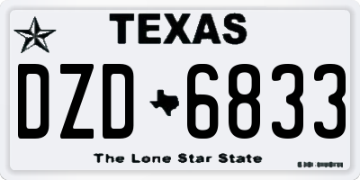 TX license plate DZD6833