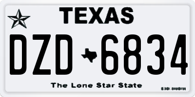 TX license plate DZD6834