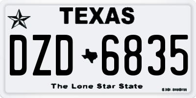 TX license plate DZD6835