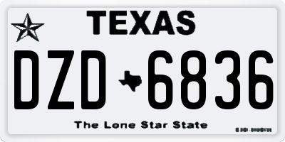 TX license plate DZD6836
