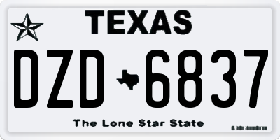 TX license plate DZD6837