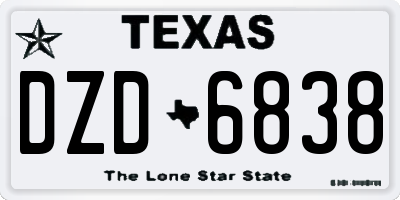 TX license plate DZD6838