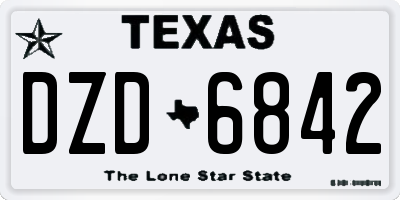 TX license plate DZD6842