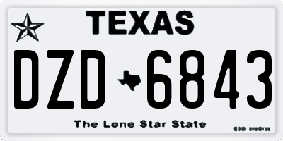 TX license plate DZD6843