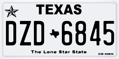 TX license plate DZD6845