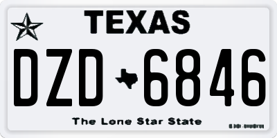 TX license plate DZD6846