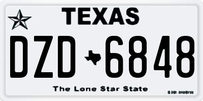 TX license plate DZD6848