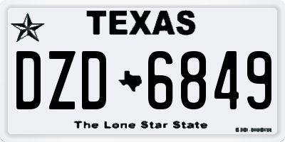 TX license plate DZD6849